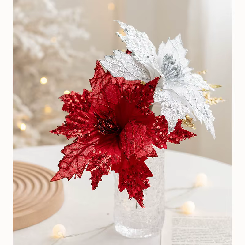 Fleur de Noël de simulation d'or