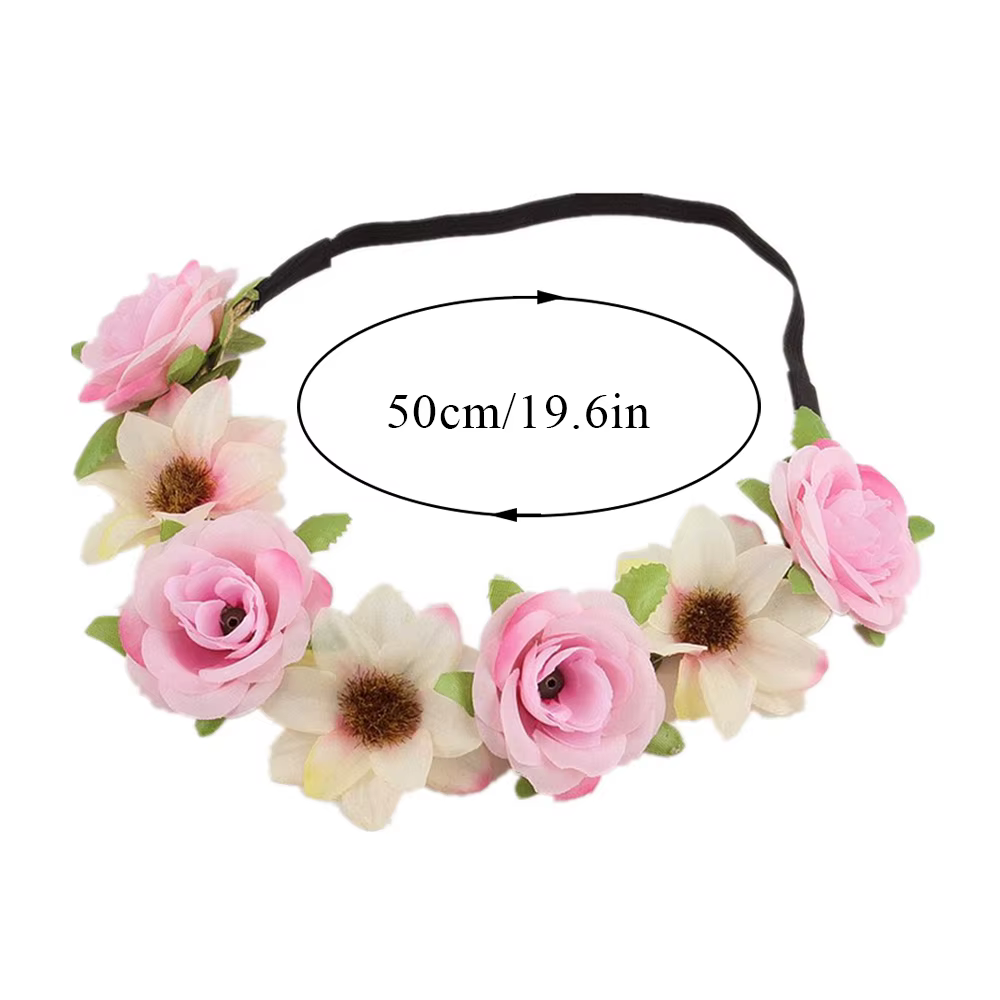 Femmes mariage bandeau fleuri charme fleur diadème fête mariée guirlande princesse couronne filles couronne coiffure cheveux accessoires