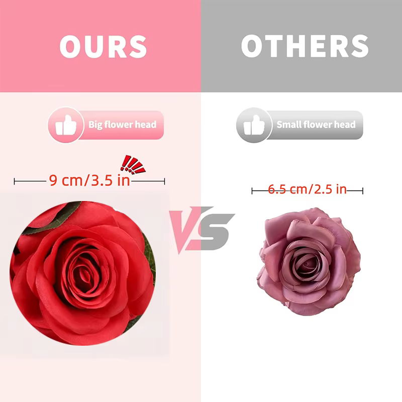 52 roses bordeaux artificielles