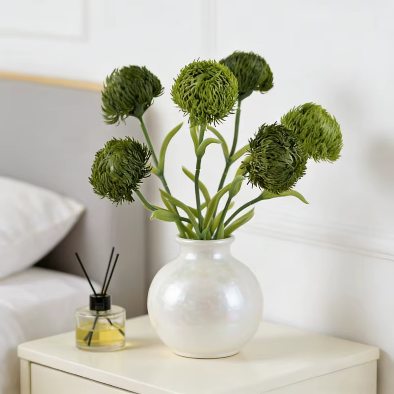 Plante artificielle Dianthus vert de 59 cm pour centre de table