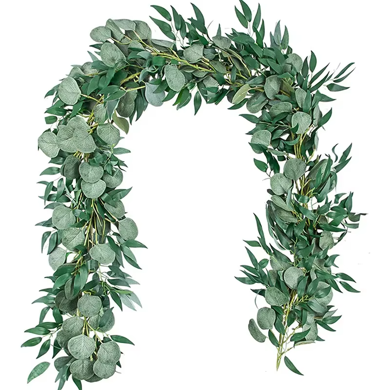 Couronne artificielle d'eucalyptus avec feuilles de saule