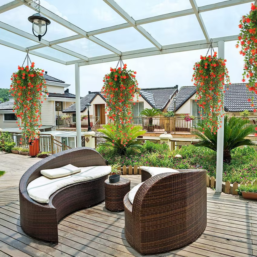 Plantes artificielles en plastique Eucalyptus camélia mariage noël extérieur jardin maison