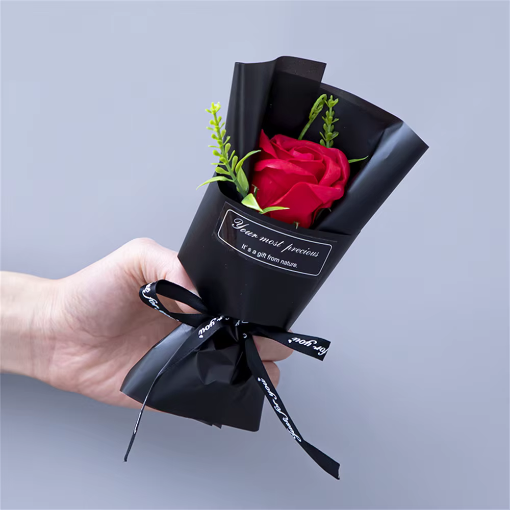Cadeau artisanal, rose artificielle parfumée