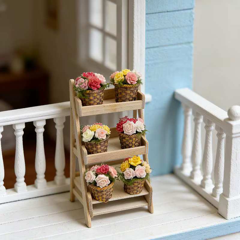 Mini fleurs en pot, simulation de pot de fleurs
