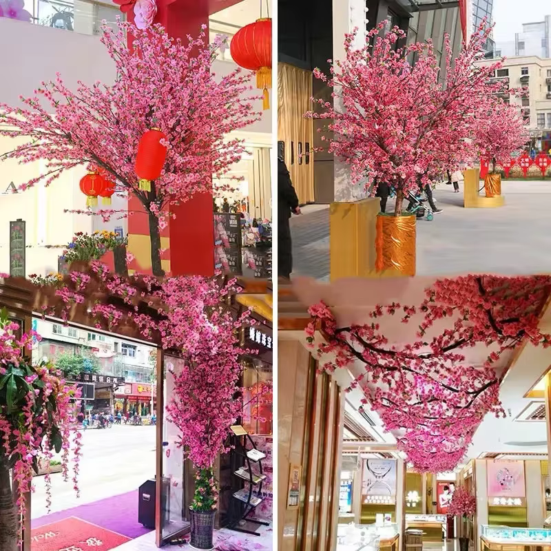 Fleur de pêche artificielle pour salon
