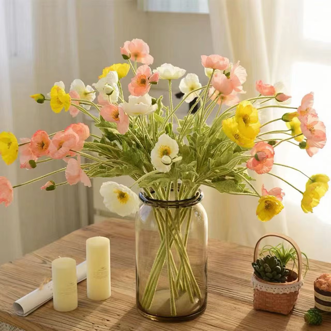 Bouquet de fleurs de coquelicot artificielles