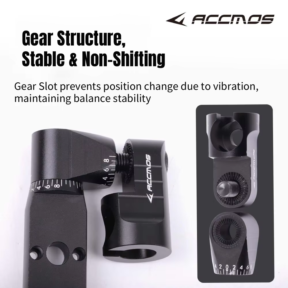 ACCMOS – barre en V double face en alliage d'aluminium, Angle réglable avec barre stabilisatrice d'équilibre, accessoire de tir à l'arc à montage à dégagement rapide