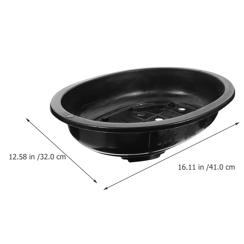 Lot de 2 grands pots ovales pour fleurs et bonsaïs