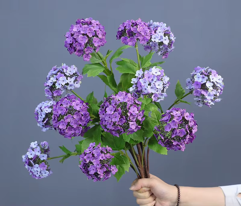 3 pièces de fleurs artificielles réalistes à 3 têtes