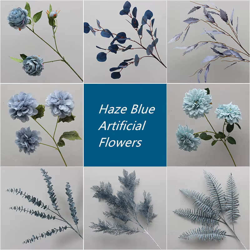 Arrangement Floral série bleu brume