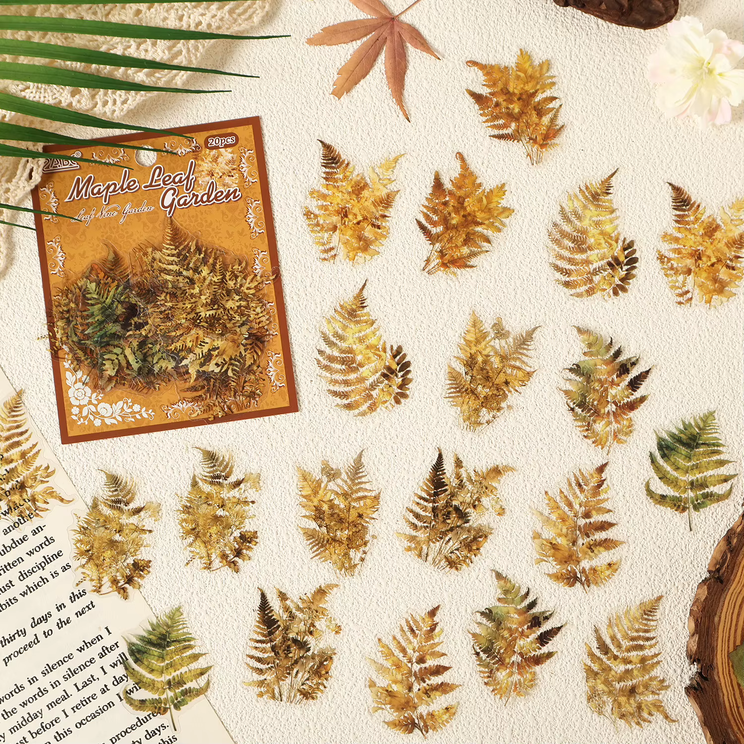Autocollant feuilles de plantes