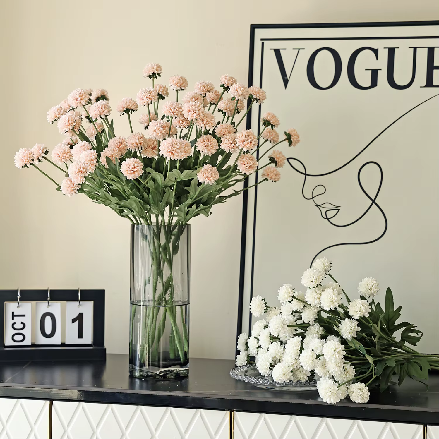 Fleurs Artificielles en Soie Chrysanthèmes pour Jardin