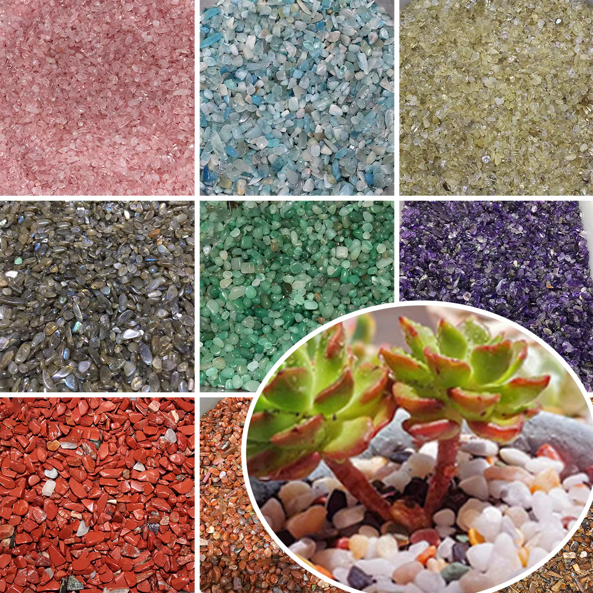 100 g/sac pierres naturelles graviers cristaux d'agate