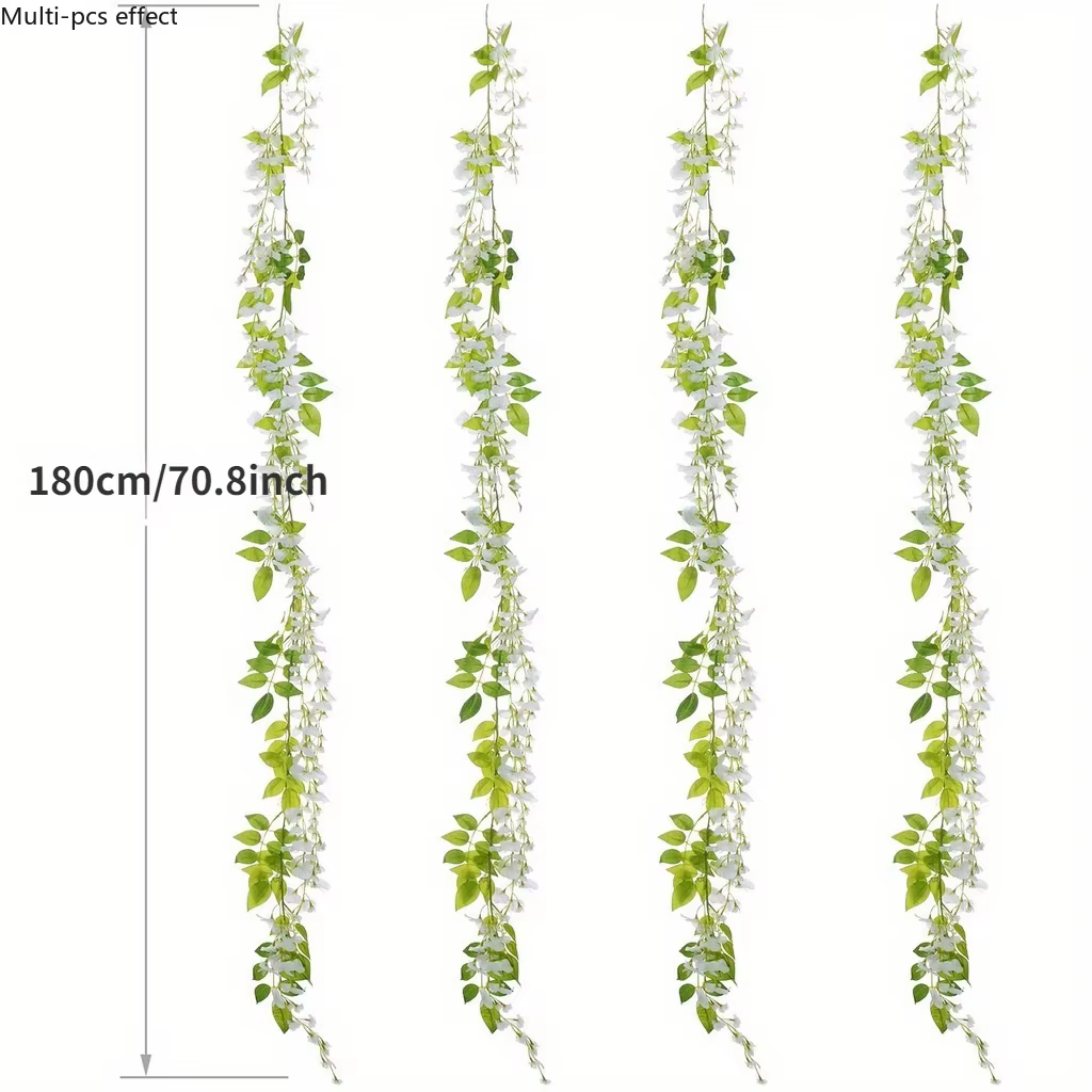 1/2 pièces Guirlande de glycine artificielle en soie – Décoration pour la maison