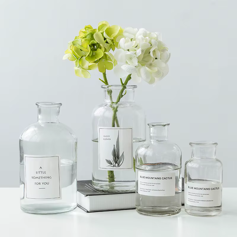 Vases à bourgeons en verre transparents modernes
