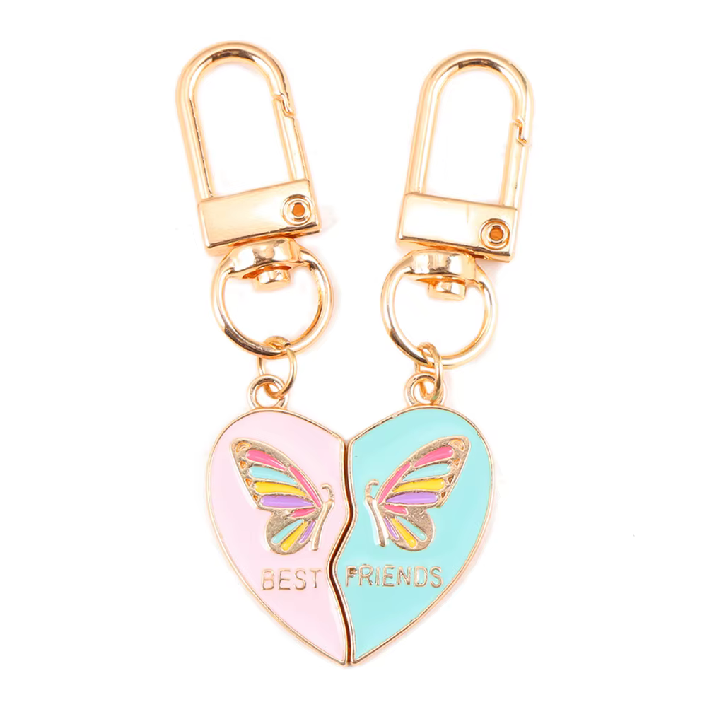 Meilleur ami porte-clés émail amour coeur épissure pendentif porte-clés BFF pour toujours amitié bijoux accessoires sac à main voiture porte-clés
