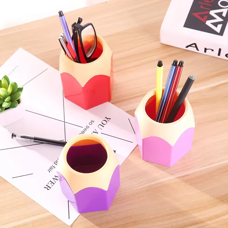 Porte-stylo en forme de crayon, 1 pièce, support de rangement pour stylos, organisateur de papeterie de bureau, fournitures scolaires pour enfants