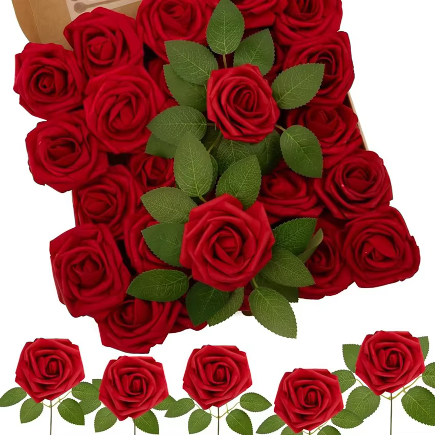 PE mousse Rose fleur artificielle mariage mariée Bouquet accessoire guirlande maison vase table extérieur jardin festival fête bricolage décor