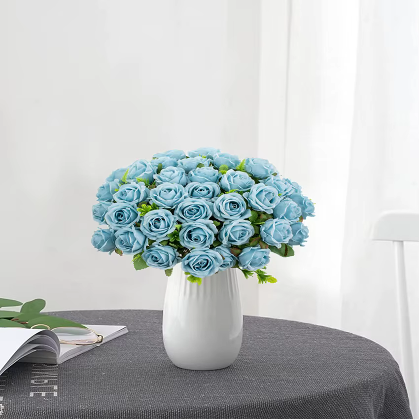 Fleurs artificielles Soie Rose Bricolage Mariage Bouque Nuptiale Jardin Roses Arche Maison Chambre Festival Décoration Couronnes Photographie Accessoires