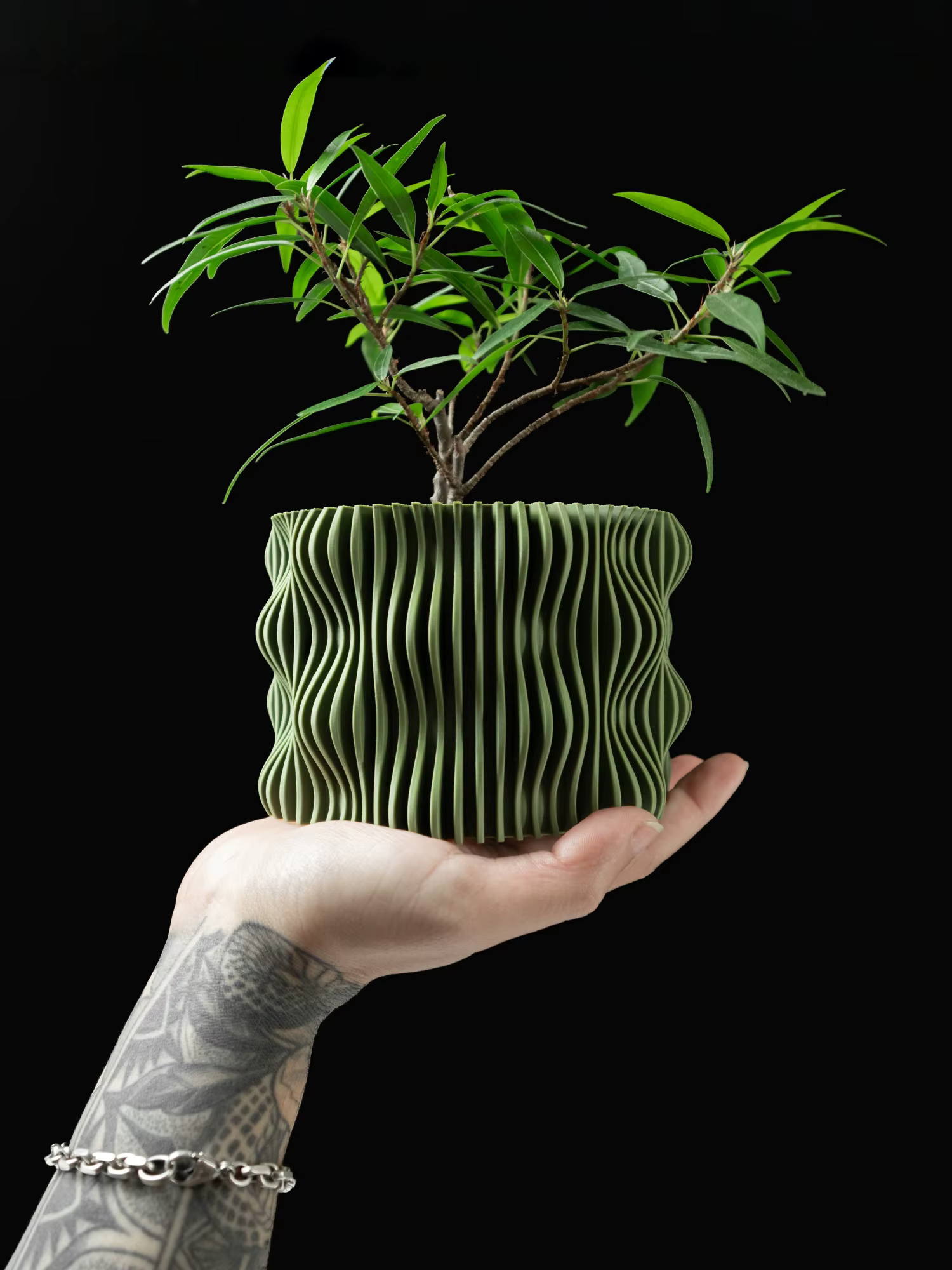 Pot à plantes moderne et minimaliste imprimé en 3D - Pot à fleurs biodégradable pour la décoration intérieure