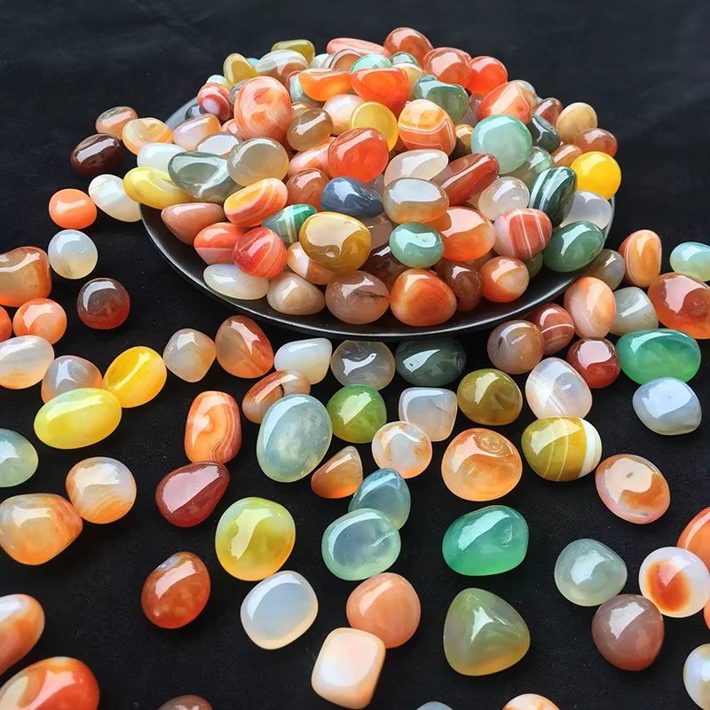 Ceubles d'agate 100g, pierres décoratives colorées pour Aquarium