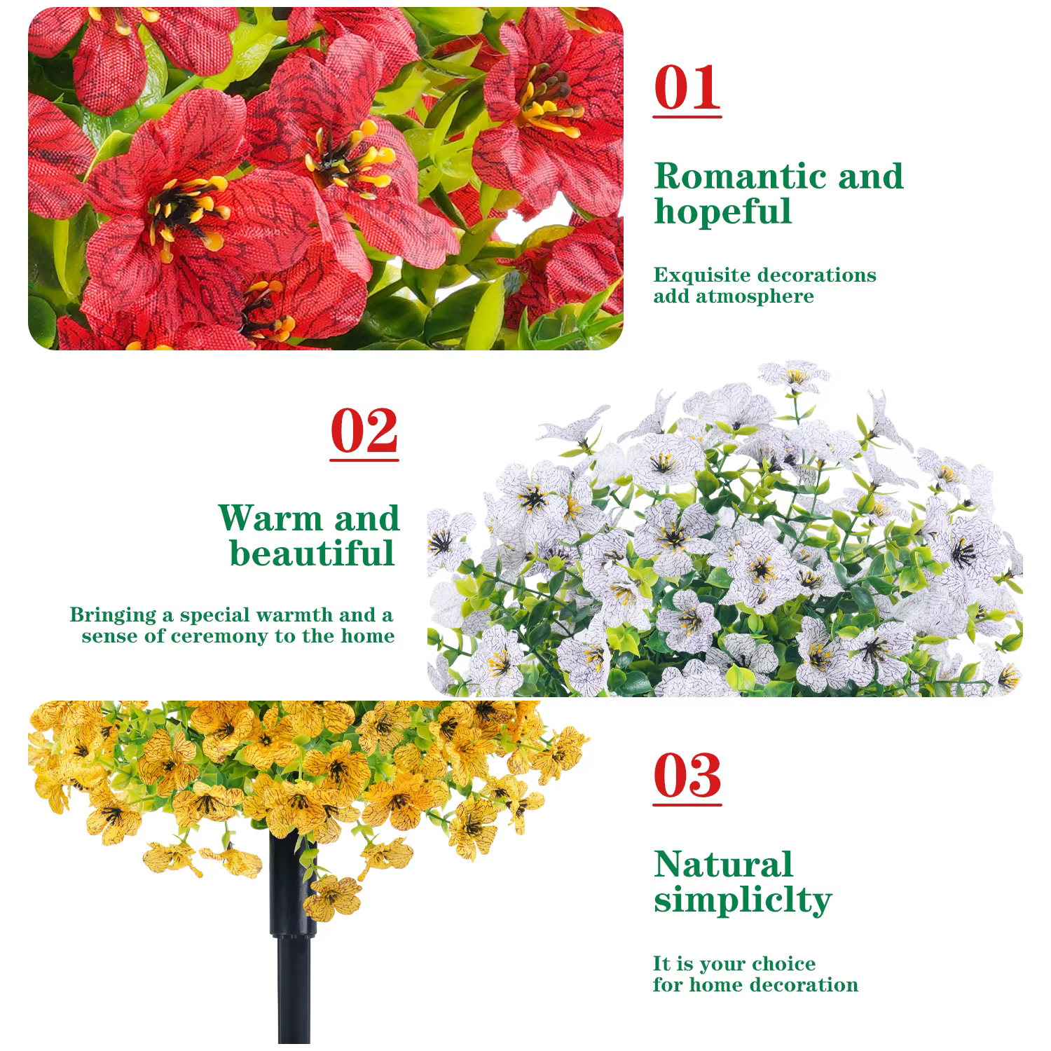 Uflower – fausses plantes d'extérieur avec piquet