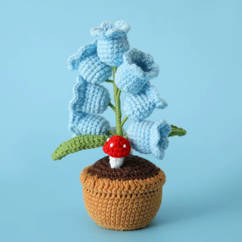 Orchidée Clochette au Crochet avec Pot