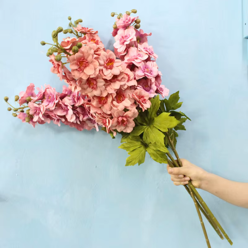HMEOT 80cm 21 têtes de fleurs artificielles de delphinium longues