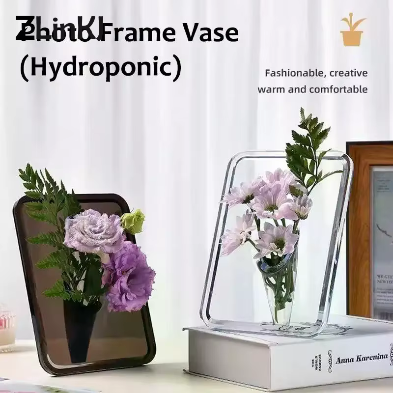 Vase à fleurs en acrylique transparent