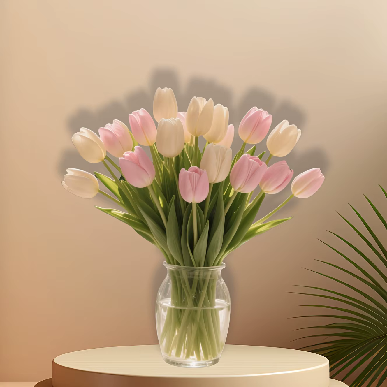 8 tulipes artificielles - 4 blancs + 4 roses