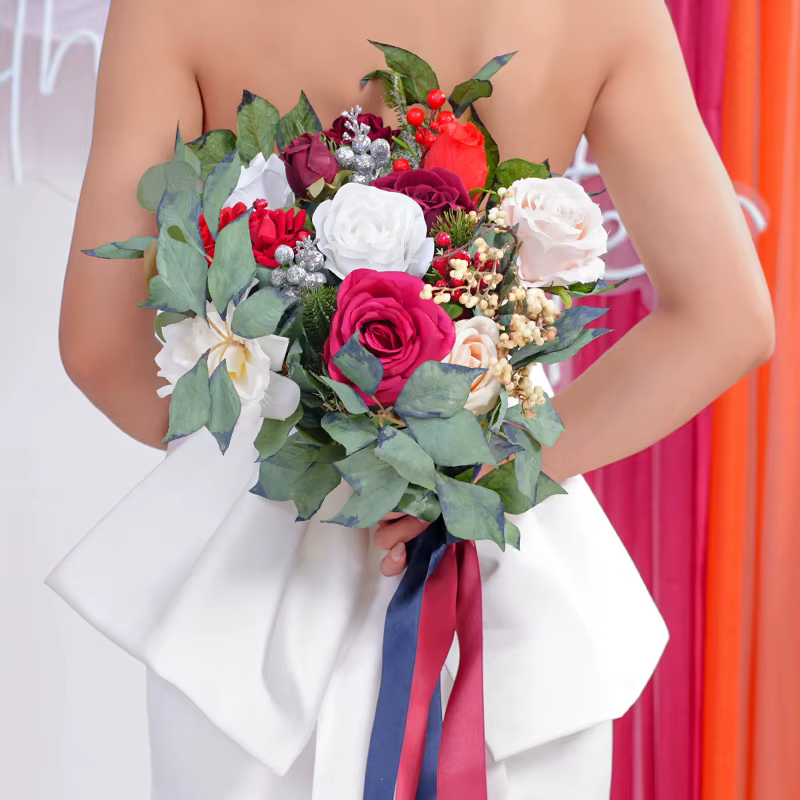 Bouquet de fleurs à main série noël A866204