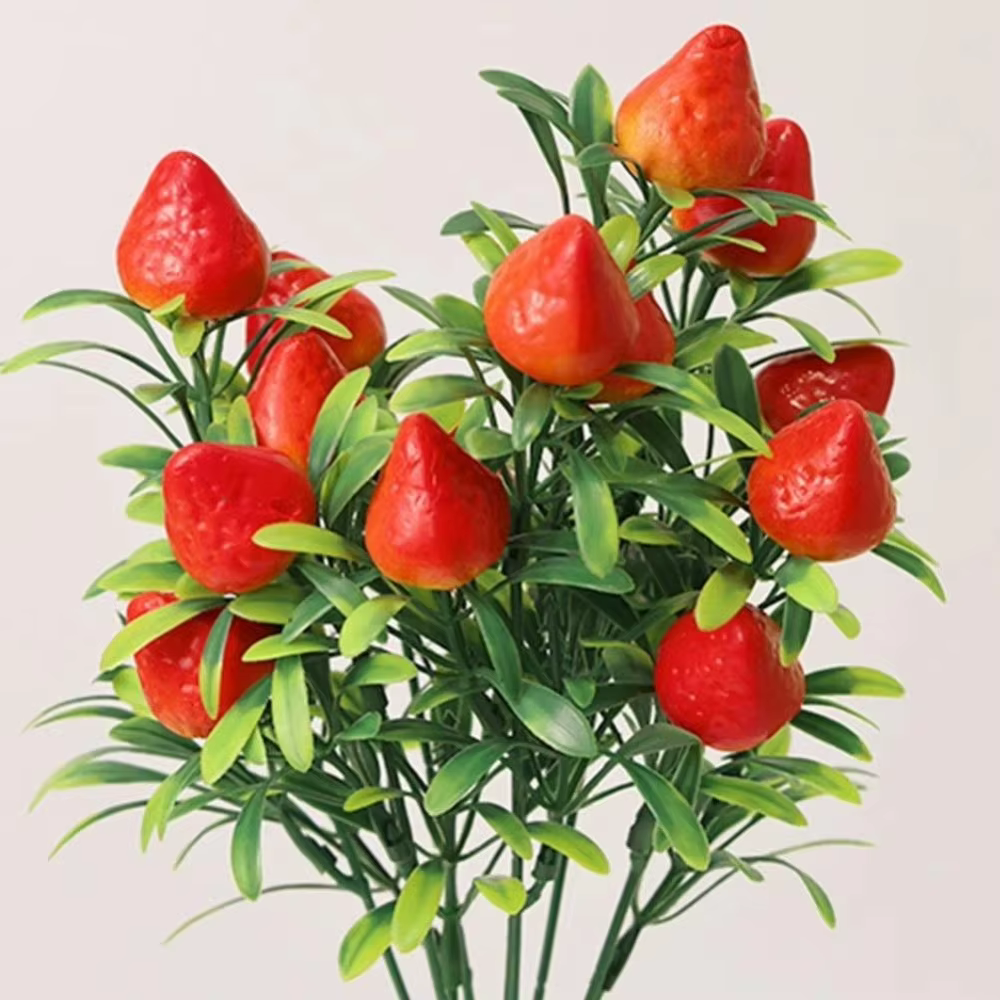 Fruits artificiels à 7 branches avec feuilles vertes