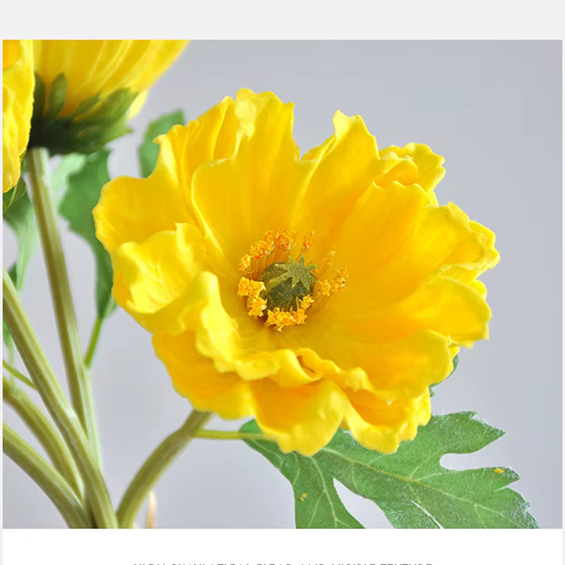 Fleur artificielle de coquelicot de maïs en silicone PU