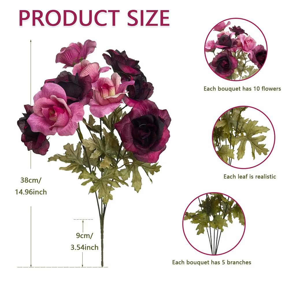Arrangement floral de roses artificielles multicolores