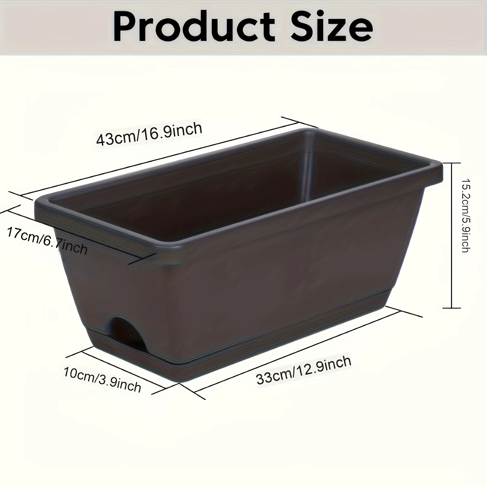 Lot de 3 jardinières rectangulaires pour fenêtre