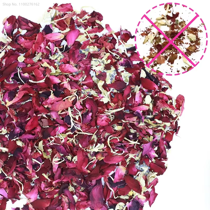 20/30/50 pièces 50g/sac Pétales de rose naturels séchés Confettis de mariage Douche nuptiale Anniversaire Décoration DIY Biodégradable