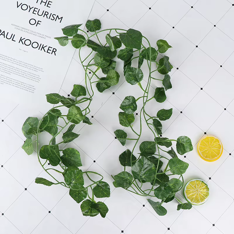 Feuilles de plantes vertes de vigne artificielles de 2.0m