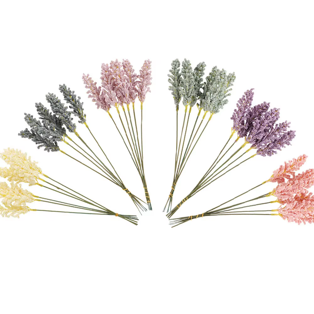 6 pièces/lot PE lavande pas cher fleur artificielle mur en gros plante décoration Bouquet matériel manuel Vases pour Table de maison
