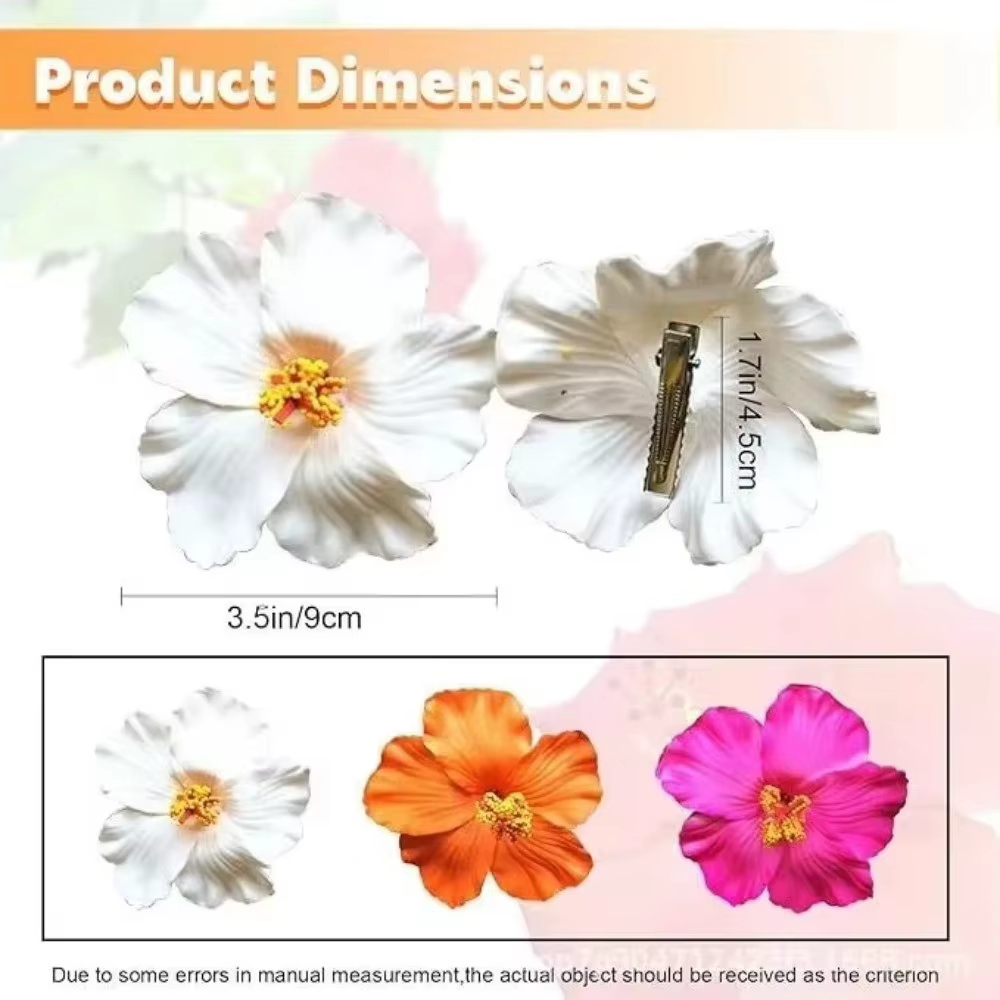 Barrettes à cheveux Hawaïennes Fleur d'œuf, Pinces à cheveux Bohèmes Romantiques, Coiffes Décoratives, Épingles à cheveux Hibiscus