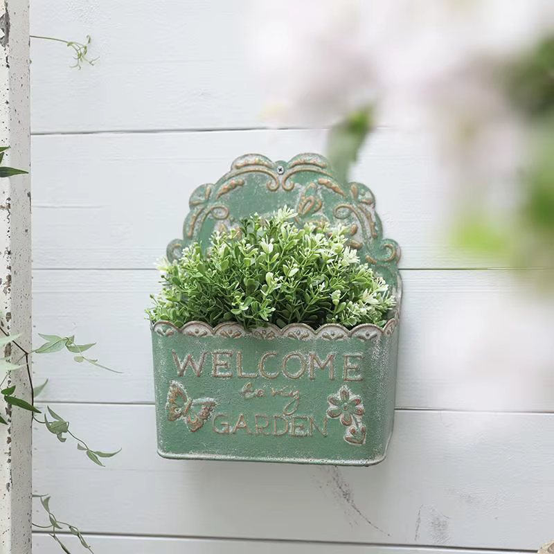 Pot de fleurs suspendu Vintage en fer forgé