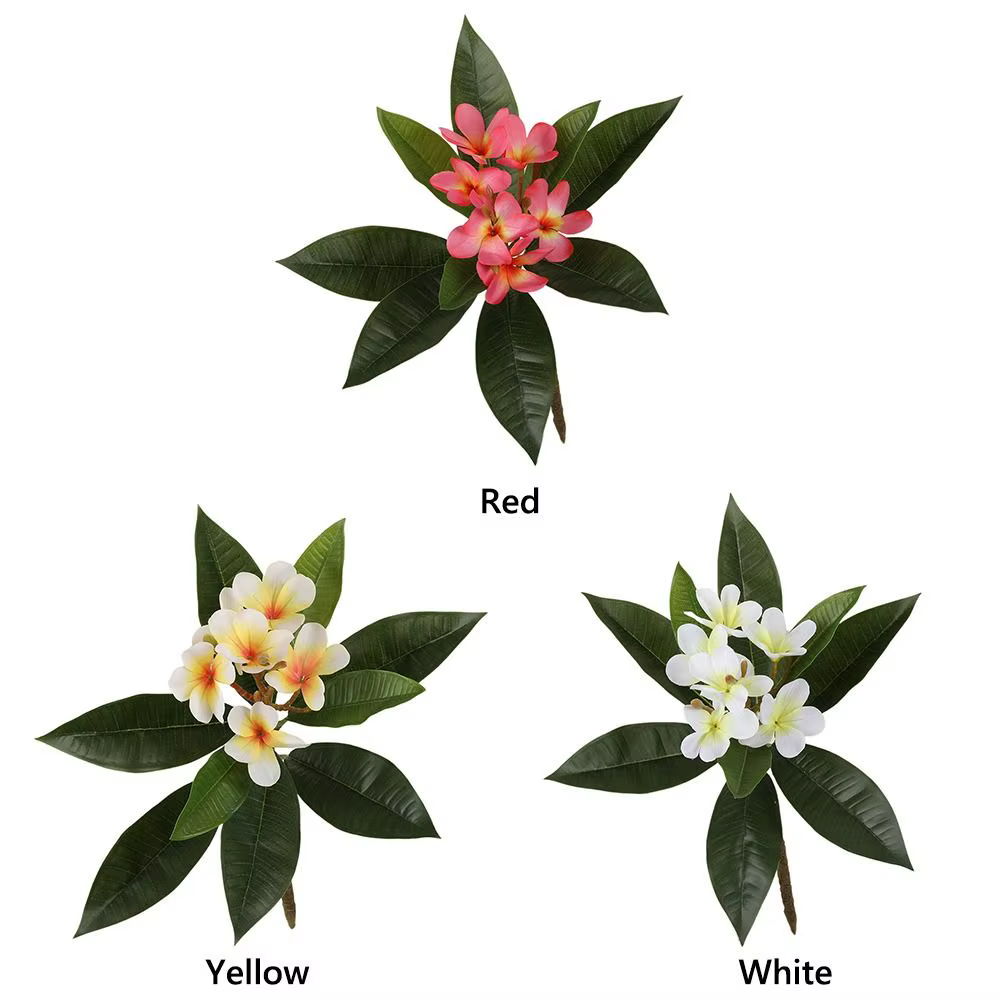 Fleurs de Plumeria artificielles au toucher réel