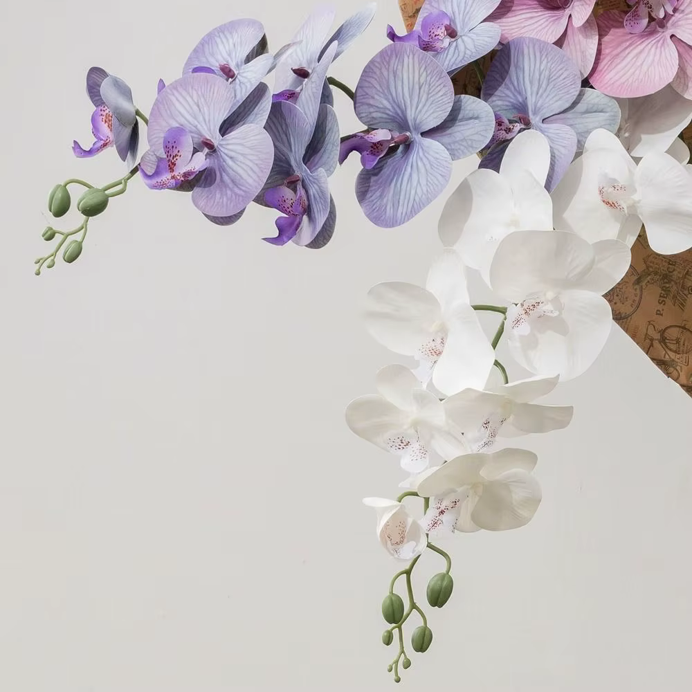 Branches de Phalaenopsis artificielles à 9 têtes