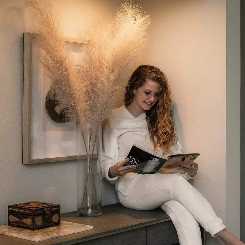 Grande pampa pelucheuse pour la décoration de la maison et de la chambre