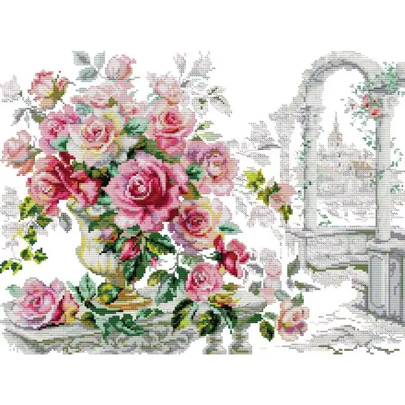 Analyste de point de croix de la série de fleurs de bouquet de convocation de Noël