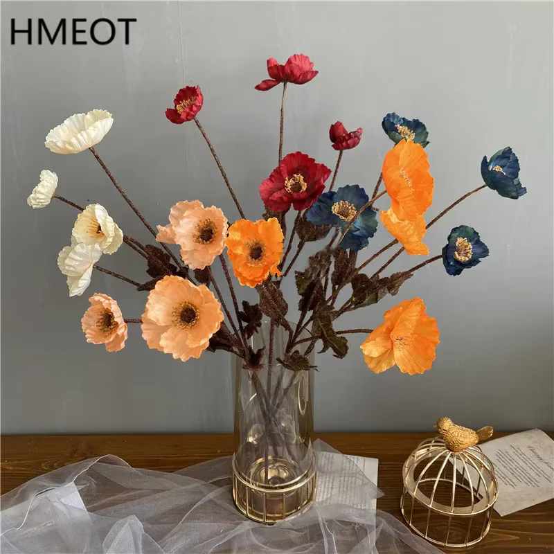 Bouquet de fleurs artificielles de pavot d'automne