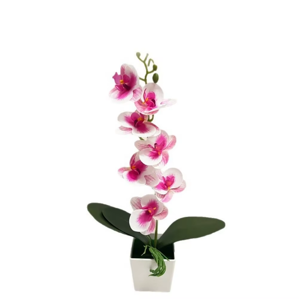 7 Fleurs d'orchidées artificielles en pot