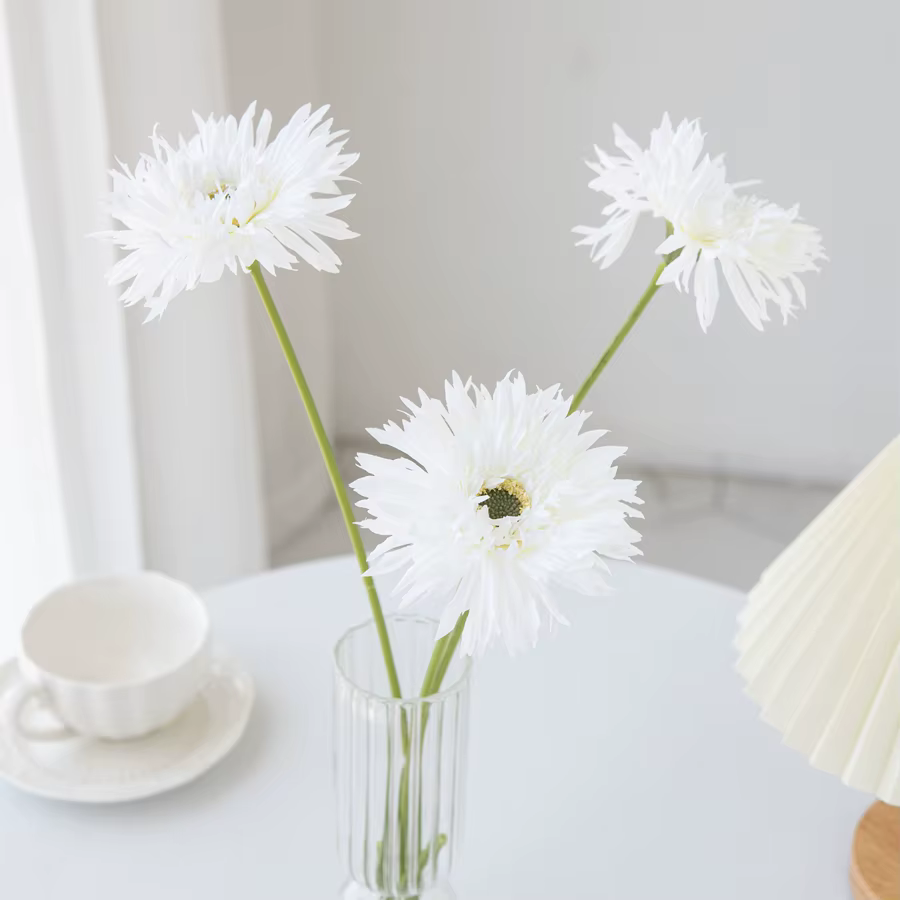 Vase de fleurs artificielles Gerbera brossées