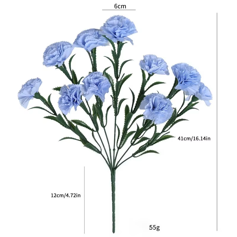 Soie artificielle violet œillets plante florale jardin décor Simulation 10 têtes