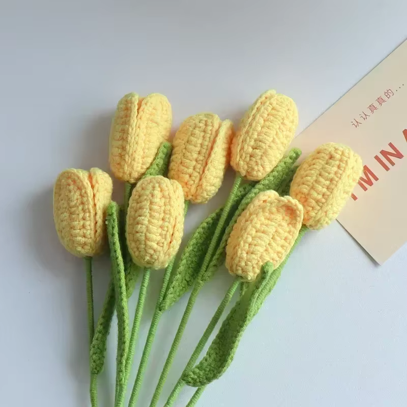 Bouquet de tulipes tricoté au Crochet