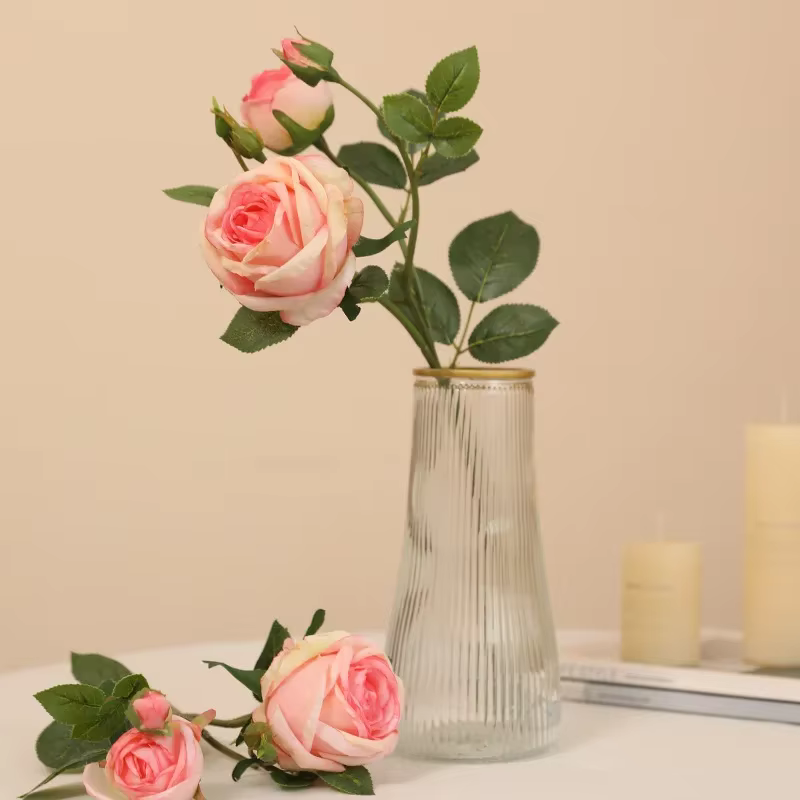 Injtrash-Fleurs artificielles colorées pour la décoration de la maison et de la chambre